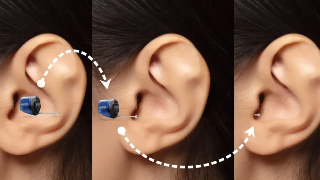 hearing ear piece in ear